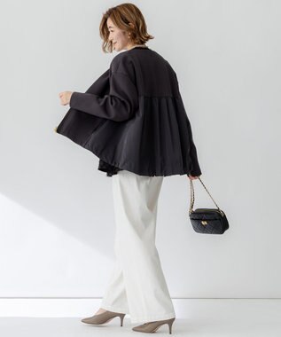 23区 【洗える】コットンエアー ギャザー ライトアウター グレー系