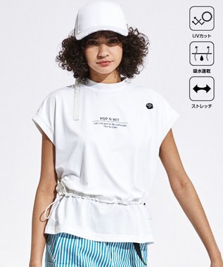 PW CIRCULUS 【UVカット / 吸水速乾 / 伸縮性抜群】【WOMEN】ウエスト切り替えモック T ホワイト系