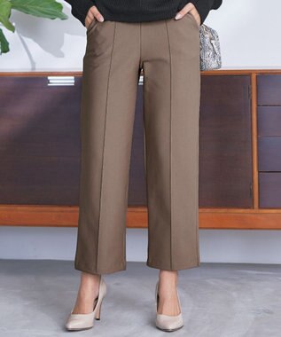 Tiaclasse 【日本製・洗える】すふれ起毛ワイドパンツ モカ