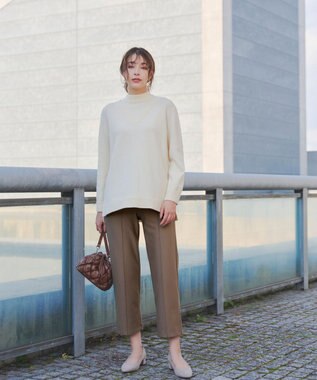 Tiaclasse 【日本製・洗える】すふれ起毛ワイドパンツ モカ