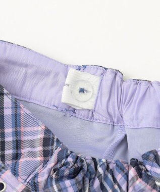 ANY KIDS チェック柄 ガーリー スカパン ブルー系