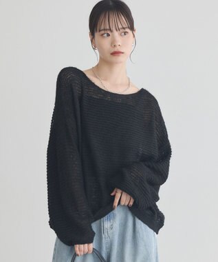 earth music&ecology ふんわりシアープルオーバー Black