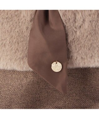 UNBILLION カシュカシュ cachecache / エコファーコンビリボントートバッグ ブラウン