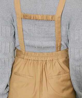 Green Parks サスペンダー付タックパンツ Beige