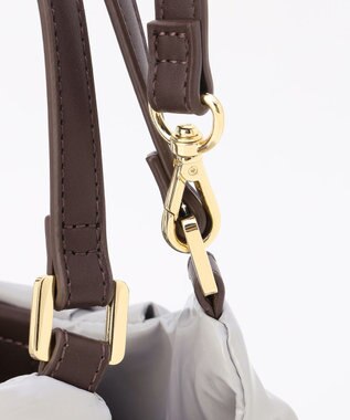 LA BAGAGERIE ソフトエナメル2WAYハンドバッグ Sサイズ ライトグレー