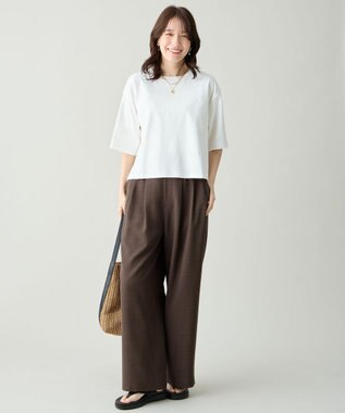 ANY 【Sサイズあり】オーガニックコットンスムース5分袖Tシャツ ホワイト