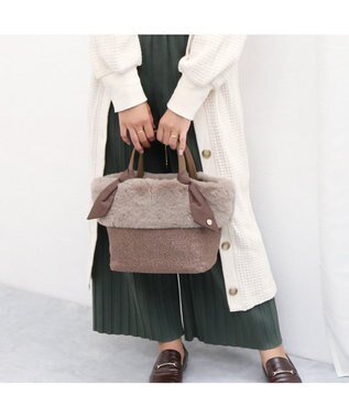 UNBILLION カシュカシュ cachecache / エコファーコンビリボントートバッグ