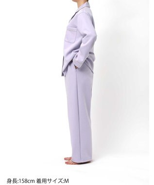 une nana cool 【綿混】ハイゲージダブルエアー 長袖開襟パジャマ MADE WITH LIBERTY FABRIC パープル