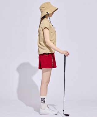 PW CIRCULUS 【WOMEN】ボックスプリーツショーツ ゴルフウェア レディース レッド系