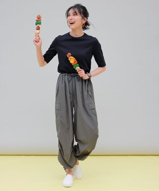 UNFILO 【汗ジミが目立たない/吸水速乾】マルチエフェクト　二の腕スッキリTシャツ ブラック