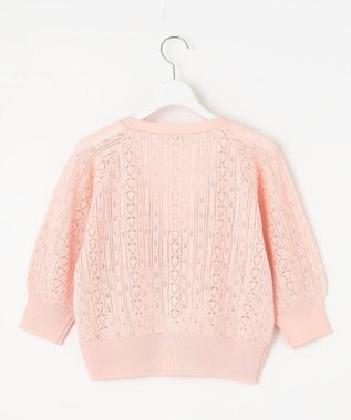 Feroux 【ご好評につき今季も登場！・洗える】透かし編み カーディガン ピンク系