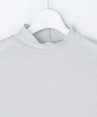 J.PRESS LADIES シルク混ベアテレコ ハイネック シアー カットソー ライトグレー系