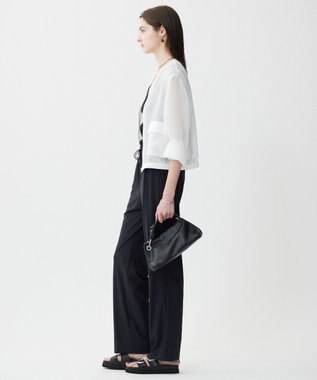 ICB L 【洗える】Ta/Peメッシュ ブルゾン オフホワイト系