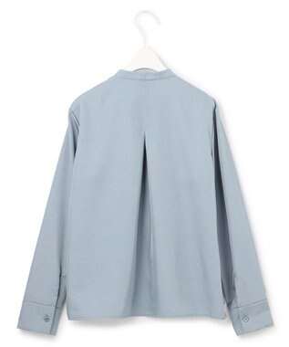 ICB L 【WEB限定・洗える】シルキーツイル  クロップドシャツ ブルー系