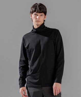 JOSEPH HOMME スビンソフトジャージー　タートルネックカットソー ブラック系