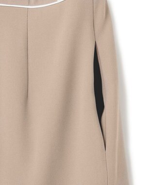 BEIGE， 【セットアップ対応】CINDY / 配色ライン クルーネックドレス Taupe x White