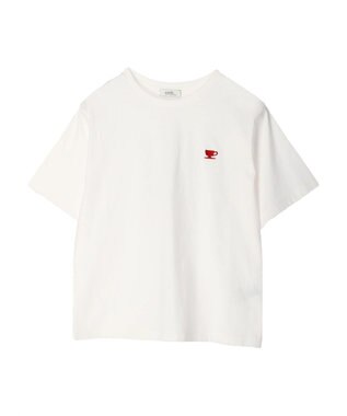 earth music&ecology レトロ喫茶プリントＴｅｅ Off White