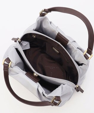 LA BAGAGERIE ソフトエナメル2WAYハンドバッグ Sサイズ ライトグレー