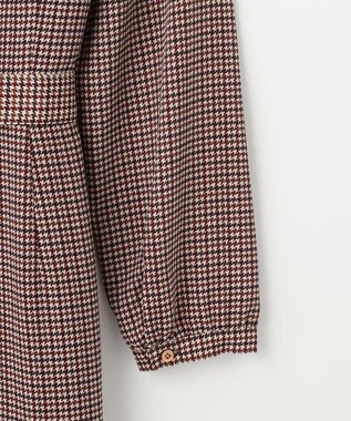 J.PRESS LADIES L デシンハウンドトゥースプリント ワンピース ブラウン系