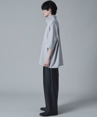 WEGO ドロストスーパーBIGハーフジップT（S） ライトグレー