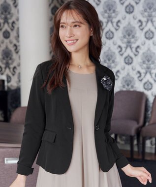 Tiaclasse L 【ダブルクロス】テーラードジャケット ブラック