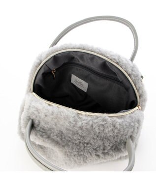 UNBILLION カシュカシュ cachecache / ボアボックスミニトートバッグ ライトグレー