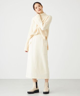 SHARE PARK LADIES フラップポケットタイトスカート アイボリー系