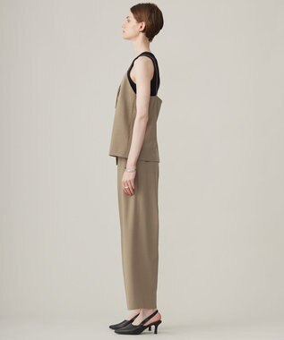 ICB 【洗える】ウール2WAYストレッチ ワイドストレートパンツ フォーン系