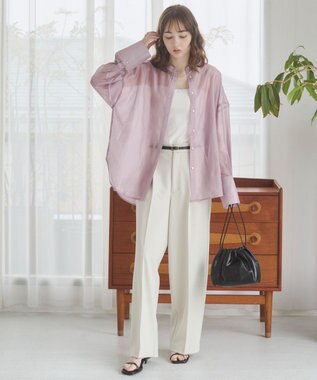 WEGO 【ANGIE VINTAGE】シアーシャツ ライトパープル