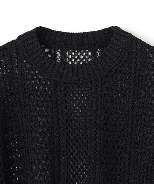 BEIGE， ATACAM / パターンメッシュ ハーフニット Black