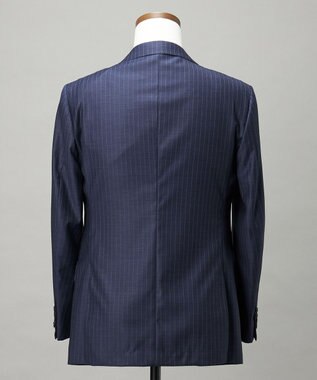 GOTAIRIKU 【Loro Piana Fabric】365 通年 3ピーススーツ(ネイビーストライプ) ダルブルー×ストライプ