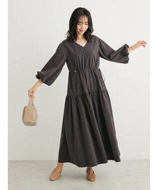 Green Parks ・ＥＬＥＮＣＡＲＥ　ＤＵＥ　ドロストティアードワンピース Charcoal Gray