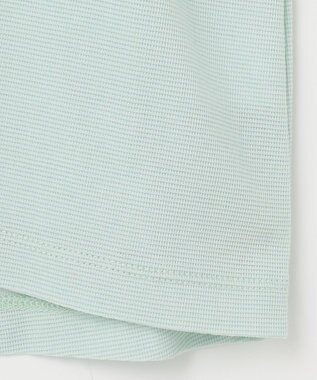 自由区 【洗える】ボリュームスリーブピケ カットソー ライトアクア