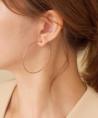 Phoebe ツイストラインフープイヤリング　ローズゴールド ローズゴールド