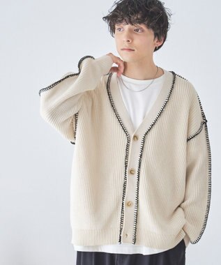 WEGO ハンドステッチカーディガン ホワイト