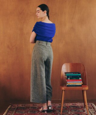 YECCA VECCA シャーリングオフショルニット Blue