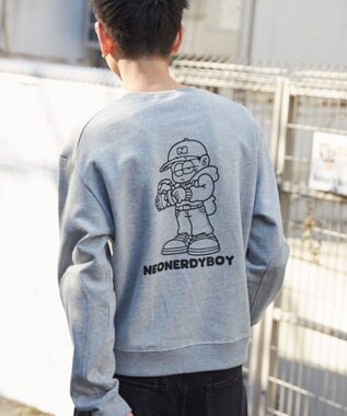 WEGO 【ユニセックス着用ITEM】THEBOYエルボーパッチクルーネックPO 杢グレー