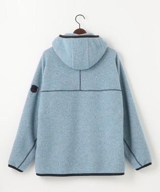 JOSEPH ABBOUD MOUNTAIN 【軽量/リサイクルウール使用】ヘリンボンウールフリース フーディ サックスブルー系