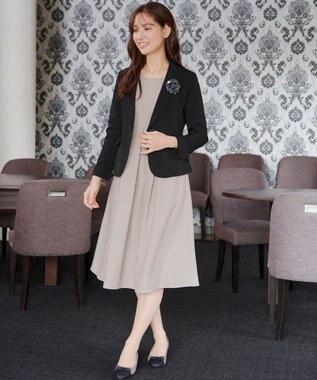 Tiaclasse L 【ダブルクロス】テーラードジャケット ブラック