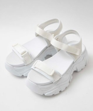 WEGO 【S～XLサイズ】厚底ダッドスポーツサンダル ホワイト