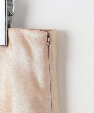 Feroux 【洗える】シャイニーフレアスカート ベージュ系