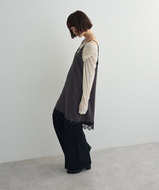 Green Parks シアーベロアオフショル長袖プルオーバー Ivory