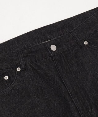 WEGO センタータックバギーフレアデニム デニムブラック