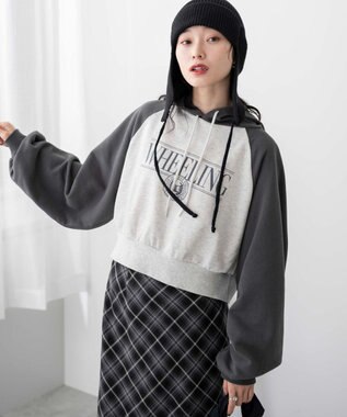 WEGO ラグランショートパーカー スミクロ