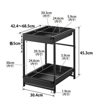 tower シンク下スライドラック タワー 2段 ブラック ブラック