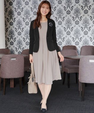 Tiaclasse L 【ダブルクロス】テーラードジャケット ブラック