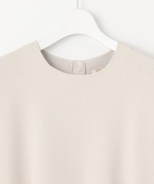 自由区 【洗える】レーヨンポリエステルスムース ペプラムニット サンセットグレー