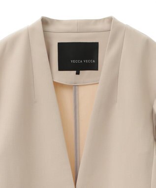 YECCA VECCA ストレッチノーカラージャケット Light Beige