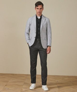 GOTAIRIKU カーディガンジャケット秋冬版【洗える/シワになりにくい/ストレッチ】リンクス BIZ ジャケット ライトグレー系8