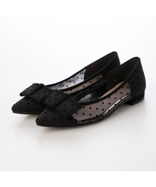 MODE ET JACOMO <carino>ドットチュールパンプス ブラック
